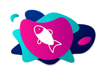 Color Fish icon isolated on white background. Abstract banner with liquid shapes. Vector