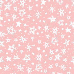 Baby pastel colors stars pattern. Baby boho background template. Nursery wall art, baby textiles, printable paper, bedroom. 