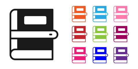 Black Book icon isolated on white background. Set icons colorful. Vector