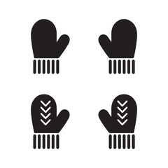 Obraz premium Mittens Knit Solid Fashion Bundle Icons