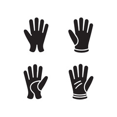 Fototapeta premium Leather Gloves Solid Fashion Icon Set