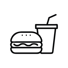 Burger and Drink Fast Food Combo Icon

