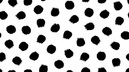 Black dots pattern design on white background Seamless repeat texture Vector illustration Abstract p