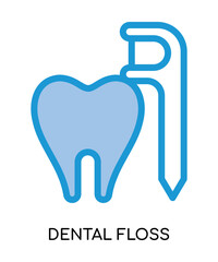 Dental dental floss medical flat glyph illustration
