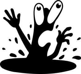 Obraz premium Funny ink creature scared design