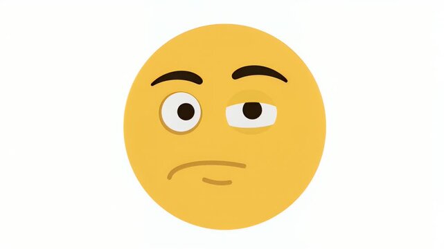 Monochrome Suspicious Emoji Face with Magnifying Glass