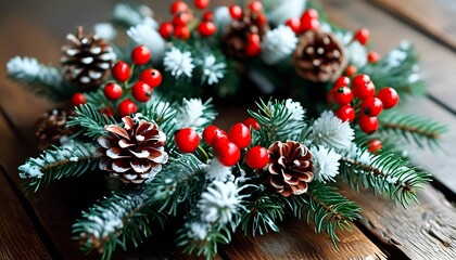 Festive pinecone wreath decoration holiday home seasonal decor cozy atmosphere close-up view christmas spirit