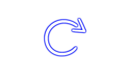 Blue Neon Circular Loop Arrow
