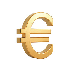 Obraz premium Gold euro symbol isolated on white background for money and finance themes