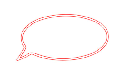 Red Neon Oval Speech Bubble