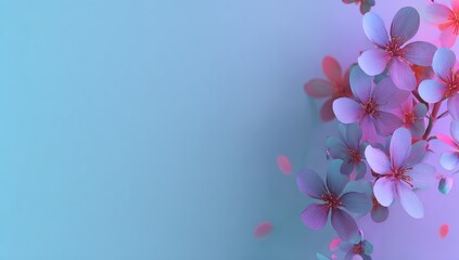 Fototapeta premium Delicate, pastel-hued blossoms in soft light, creating a serene and ethereal background.