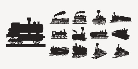 silhouette of Steam train