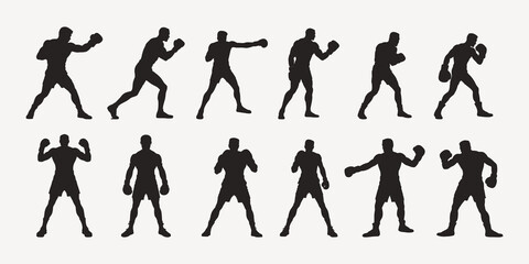 silhouettes of Boxing