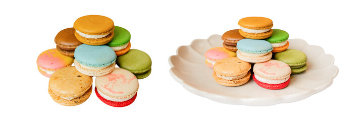 Colorful Macarons on Display: A delightful array of exquisitely crafted macarons, each a burst of color and flavor, artistically arranged and ready to be savored.