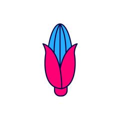 Filled outline Corn icon isolated on white background. Vector