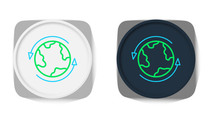 Line Worldwide icon isolated on white background. Pin on globe. Colorful outline concept. Vector