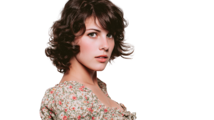 Vintage Portraits: Classic vintage portrait photography with soft lighting and a nostalgic feel, isolated on a Transparent background, PNG file.
