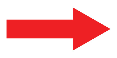 Red isolated arrowhead icons on white background. Simple abstract pointing vector icons on white page .Right side arrowhead icon. Bold arrow-head icons set. 