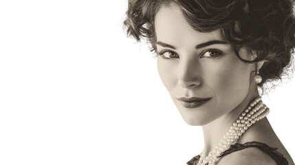 Vintage Portraits: Classic vintage portrait with soft lighting and timeless elegance, isolated on a Transparent background, PNG file.