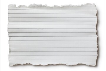 Obraz premium Torn lined paper sheet with rough edges isolated on white background. Blank stationery for notes and messages