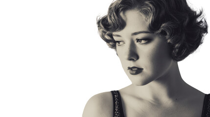 Vintage Portraits: Classic vintage portraits with soft lighting and timeless elegance, isolated on a Transparent background, PNG file.