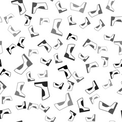 Black Fire boots icon isolated seamless pattern on white background. Vector