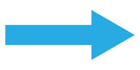 Obraz premium Blue isolated arrowhead icons on white background. Simple abstract pointing vector icons on white page. Right side arrowhead icon. Bold arrow-head icons set. 