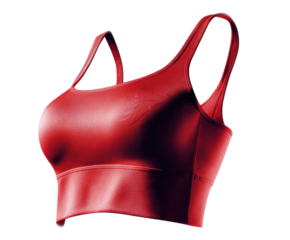 Sleek and Stylish Red Sports Bra Design Showcasing Modern Activewear Aesthetics and Functionality for Fitness Enthusiasts on transparent background