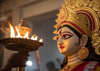 statue of durga mother  AI Generated