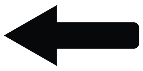 Black dark isolated arrowhead icons on white background. Simple abstract pointing vector icons on white page. Left side arrowhead icon. Bold arrow-head icons set.