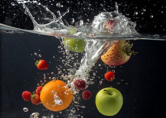 fresh fruit in water AI Generated