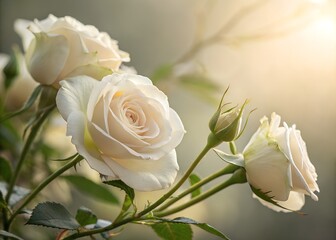 white rose on a green background AI Generated