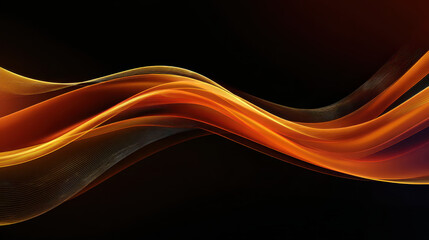 Abstract Wave: An eye-catching abstract artwork featuring flowing, golden and orange waves against a dark backdrop. The undulating shapes convey a sense of movement, energy, and visual interest.