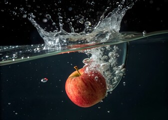 red apple in water AI Generated