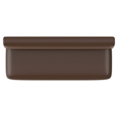 A top-down view of a brown leather sofa, perfect for design projects or product presentations, isolated on a white backdrop.