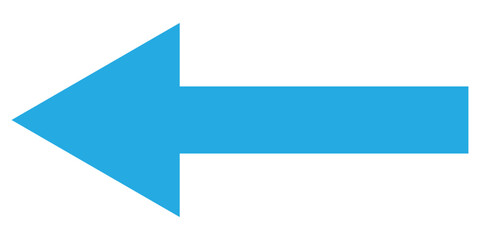 Fototapeta premium Blue isolated arrowhead icons on white background. Simple abstract pointing vector icons on white page. left side arrowhead icon. Bold arrow-head icons set. 