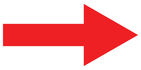 Red isolated arrowhead icons on white background. Simple abstract pointing vector icons on white page .Right side arrowhead icon. Bold arrow-head icons set. EPS 10. 