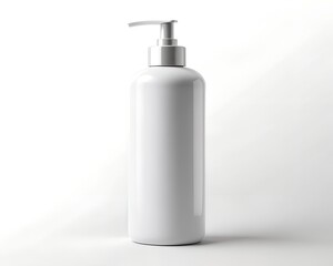 Mockup image white cosmetic bottle with pump isolated on white background is perfect for showcasing your beauty and care products