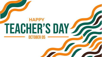 Happy Teacher's day concept illustration with typography on the white backdrop