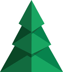 Fototapeta premium Stylized, geometric evergreen tree on white background, holiday concept