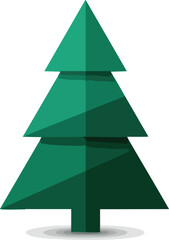 Fototapeta premium Geometric Christmas tree illustration on a clean white background.