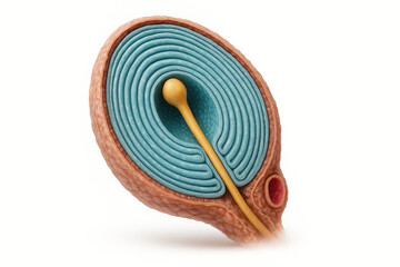 Cross-section of a nerve fiber with myelin sheath and axon
