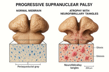Progressive Supranuclear Palsy: Normal Midbrain vs. Atrophy with Neurofibrillary Tangles