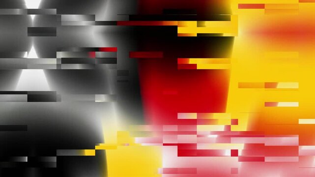 Abstract pixelated german flag design suitable for backgrounds, digital art, multicultural presentations, patriotic themes, and german culture projects.