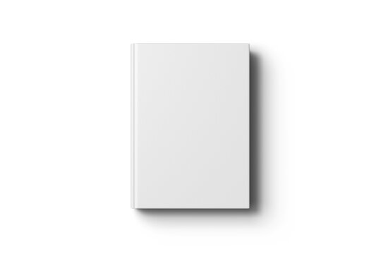 Flat Lay View of Hardcover Book, 3d Illustration