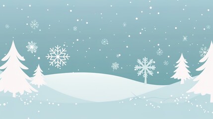 Simple Winter Background Design Images, presenting winter elements such as snowflakes, snowmen, dead branches, and warm sun with a concise visual style. Suitable for winter poster creation