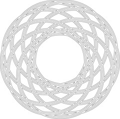 Circle overlapping icon with geometry pattern