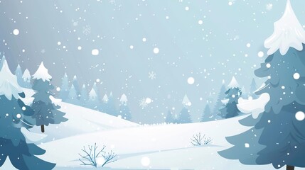 Simple Winter Background Design Images, presenting winter elements such as snowflakes, snowmen, dead branches, and warm sun with a concise visual style. Suitable for winter poster creation