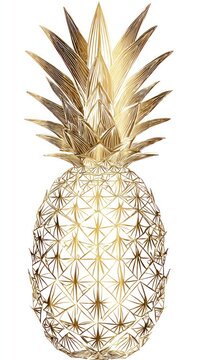 Gold pineapple graphic, detailed design