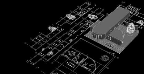 Fototapeta premium house plan blueprint